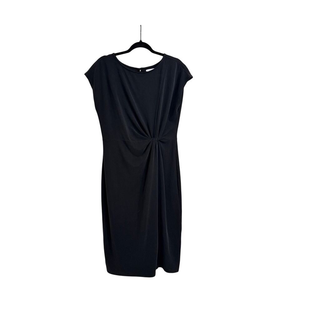 Nordstrom Rack Side Knot Black Midi Professional Everyday Capsule Dress Medium